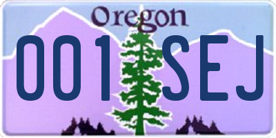 OR license plate 001SEJ