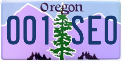 OR license plate 001SEO