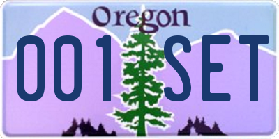 OR license plate 001SET