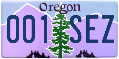 OR license plate 001SEZ