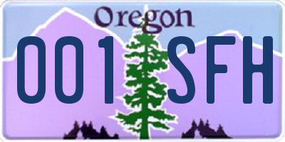 OR license plate 001SFH