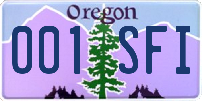 OR license plate 001SFI