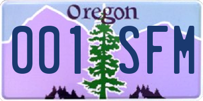 OR license plate 001SFM