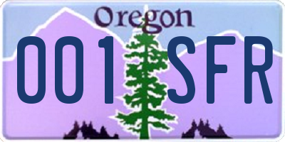 OR license plate 001SFR