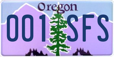 OR license plate 001SFS