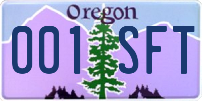 OR license plate 001SFT