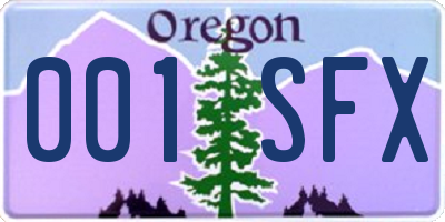 OR license plate 001SFX