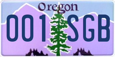 OR license plate 001SGB