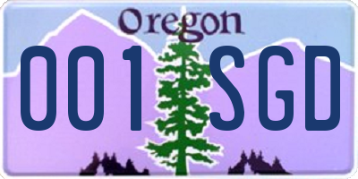 OR license plate 001SGD