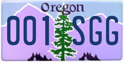 OR license plate 001SGG