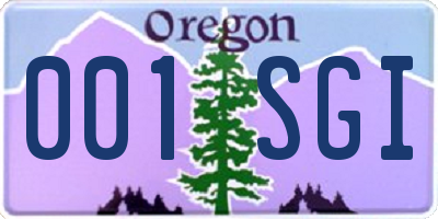 OR license plate 001SGI