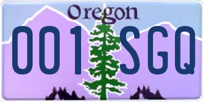 OR license plate 001SGQ