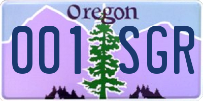 OR license plate 001SGR