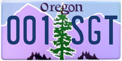 OR license plate 001SGT