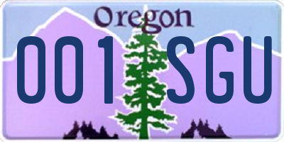 OR license plate 001SGU