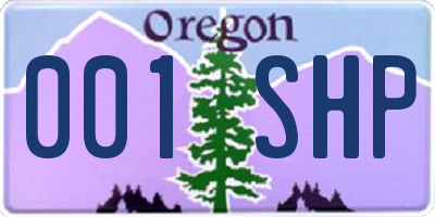 OR license plate 001SHP