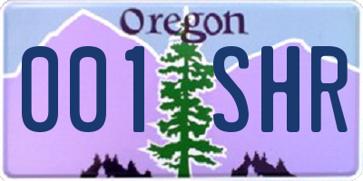 OR license plate 001SHR