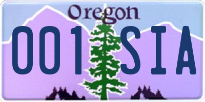 OR license plate 001SIA