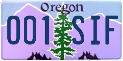 OR license plate 001SIF