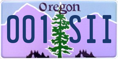 OR license plate 001SII