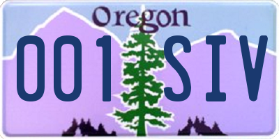 OR license plate 001SIV