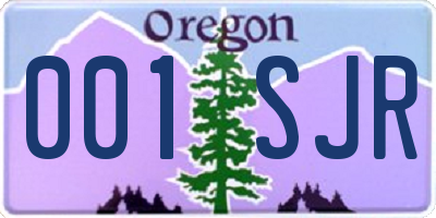 OR license plate 001SJR