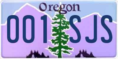 OR license plate 001SJS