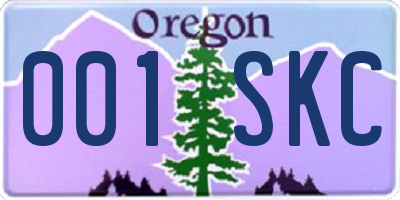 OR license plate 001SKC