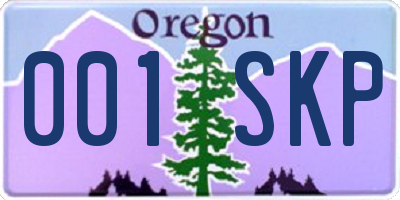 OR license plate 001SKP