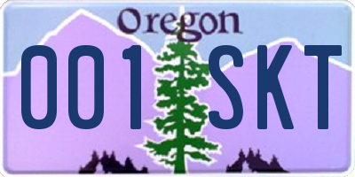 OR license plate 001SKT