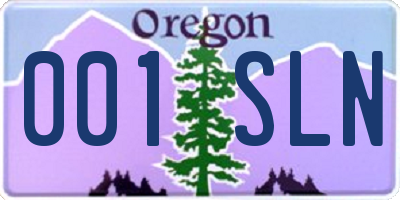 OR license plate 001SLN