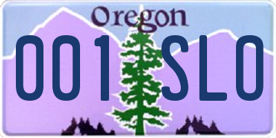 OR license plate 001SLO