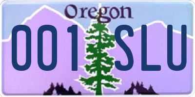 OR license plate 001SLU