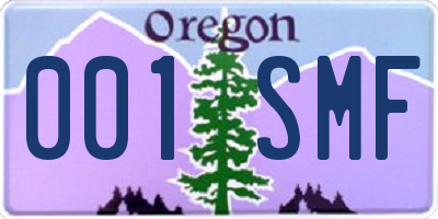 OR license plate 001SMF