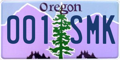 OR license plate 001SMK