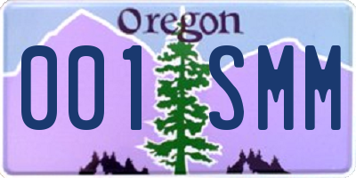 OR license plate 001SMM