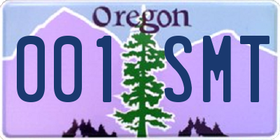 OR license plate 001SMT