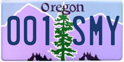 OR license plate 001SMY