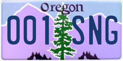 OR license plate 001SNG