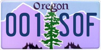 OR license plate 001SOF