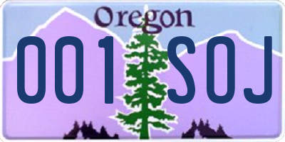 OR license plate 001SOJ