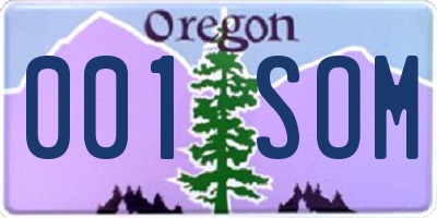 OR license plate 001SOM