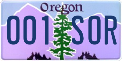 OR license plate 001SOR