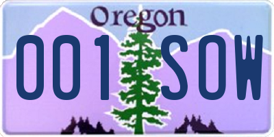 OR license plate 001SOW