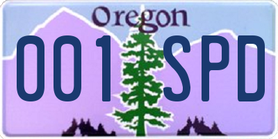 OR license plate 001SPD