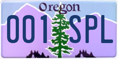 OR license plate 001SPL