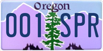 OR license plate 001SPR