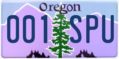 OR license plate 001SPU