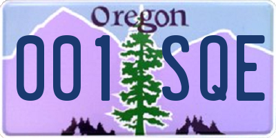 OR license plate 001SQE