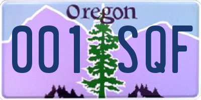 OR license plate 001SQF